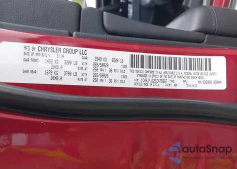 2014 Jeep Grand Cherokee Summit from USA, damaged, VIN 1C4RJFJG2EC475867